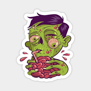 Zombie Milkshake Brain Illustration Magnet