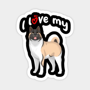 I Love My Akita Dog Magnet