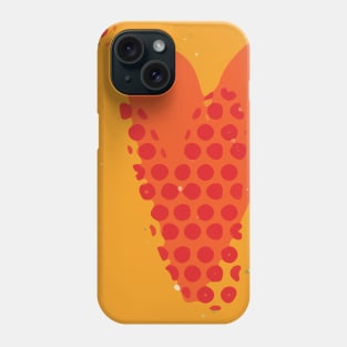 Bold Heart Abstract Background Design in Bright Orange Red Monotones GC-116-2 Phone Case