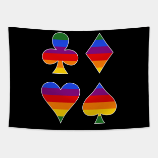 The Four French Suits Rainbow Tapestry