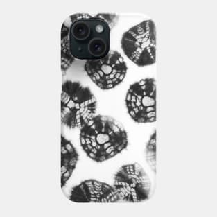 Shibori Kumo tie dye black dots over white Phone Case