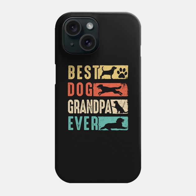 Vintage Best Dog Grandpa Ever Retro Mothers Day Dog Lovers Phone Case by JoanaArtStore