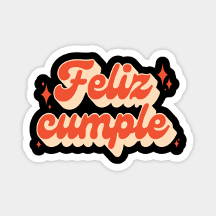 Spanish Feliz Cumple Typography Magnet