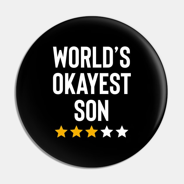 Worlds Okayest Son Funny Birthday Christmas Gag Gift Pin by Boneworkshop