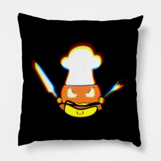 Jack O Lantern Chef Kawaii Hotdog Halloween Trick Or Treat Graphic Illustration Novelty Pillow