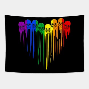 LGBT Gay Pride Skull Heart LGBT Support Tapestry