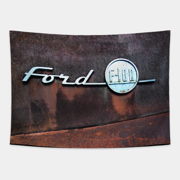 Rusty Ford Emblem Tapestry by mal_photography