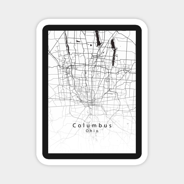 Columbus Ohio City Map Magnet by Robin-Niemczyk