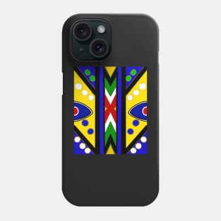 Kente Kinte cloth iii blue traditional indigenous pattern design inspired by Ghanaian kenten weaving Phone Case