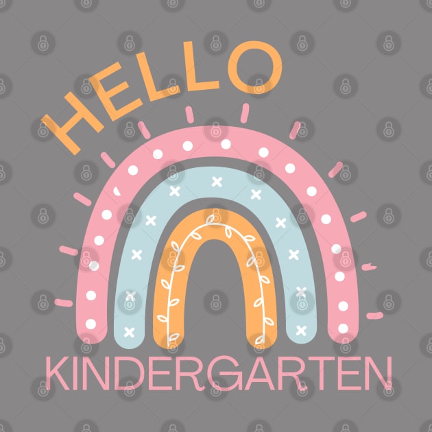 Hello Kindergarten Boho Rainbow Back to School by MalibuSun