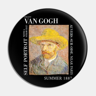 Van Gogh - Self Portrait with a Straw hat Pin