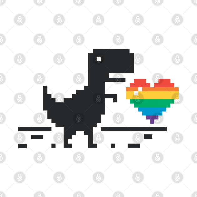 Disover DINOSAURS NO CONNECTION PRIDE PIXEL ART LGBT IN LOVE - Dinosaur Lover - T-Shirt