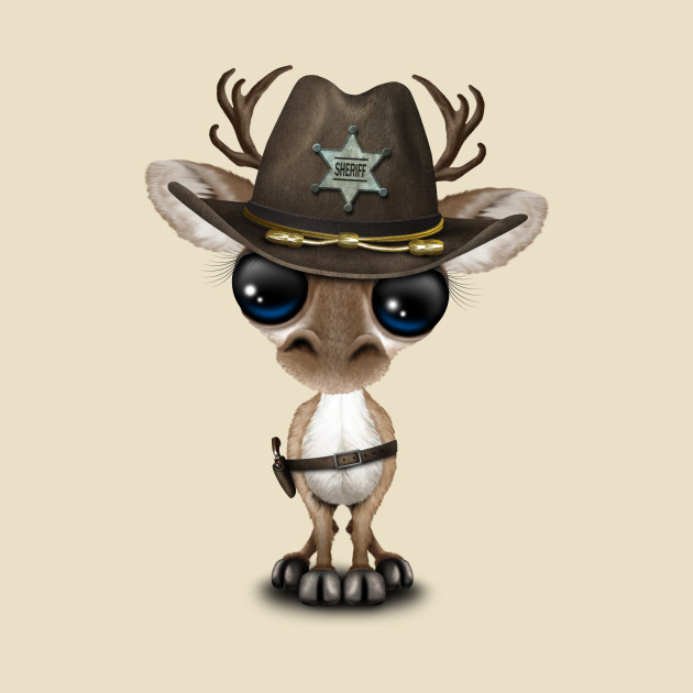 Cute Baby Reindeer Sheriff Reindeer T Shirt Teepublic