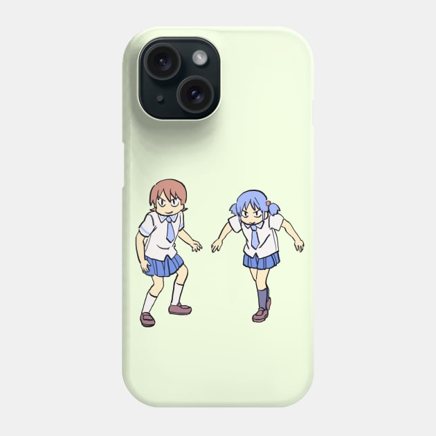 I draw that scene of tough looking yuuko and mio / funny nichijou meme Phone Case by mudwizard