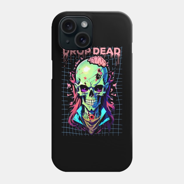 Drop Dead Zombie Brain Streetwear Style 2 Phone Case by DeathAnarchy