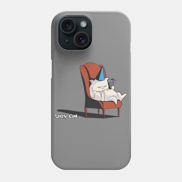 Lazy Cat Party Time Phone Case by jocampo770