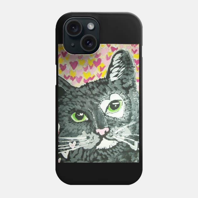 Cat face painting Phone Case by SamsArtworks