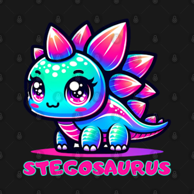 Stegosaurus Baby Dino Kawaii Cute Chibi by Lavender Celeste