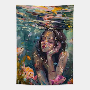 Underwater Girl Tapestry
