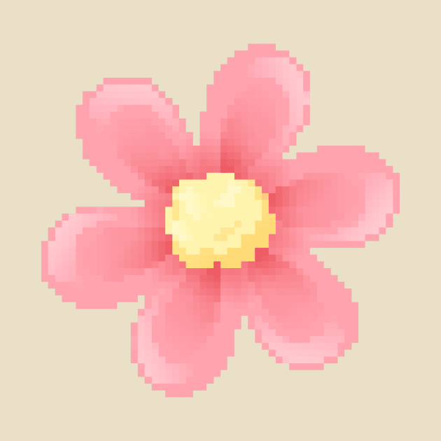 Pink Flower Pixel Art by christinegames