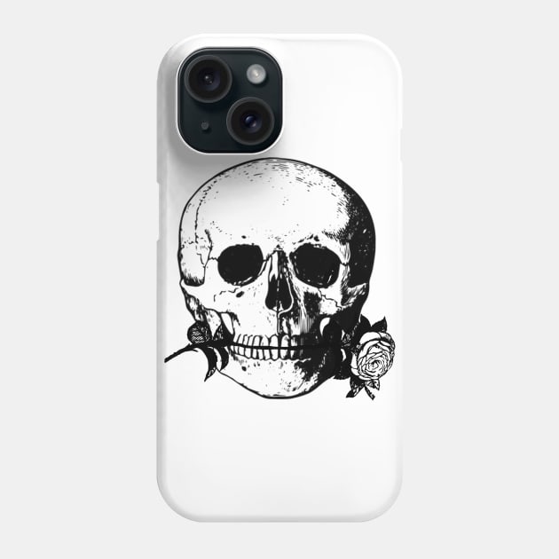 Skull & Flower Phone Case by blueversion