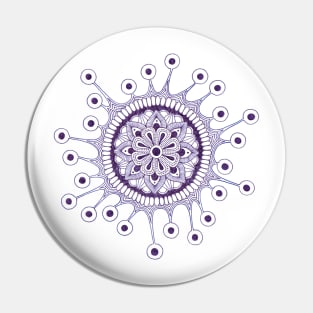 Virus Mandala (purple) Pin