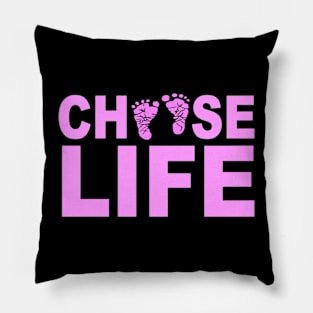 Choose Life Pink Print Pillow