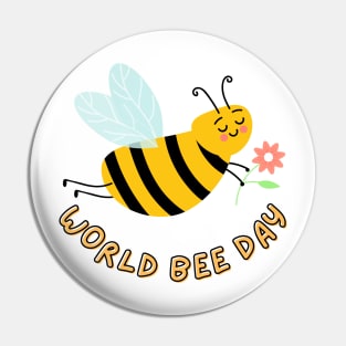 Yellow and Black World Bee Day Pin