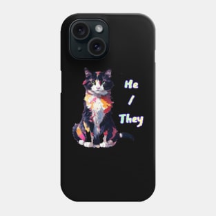 Pepe - He/They Rainbow Text Red Phone Case