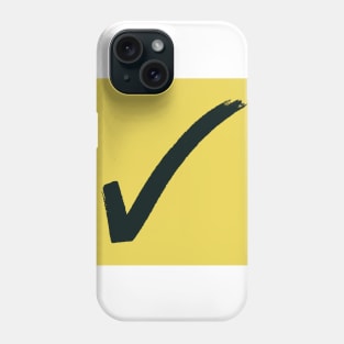 Black Check Mark On Yellow Background Phone Case