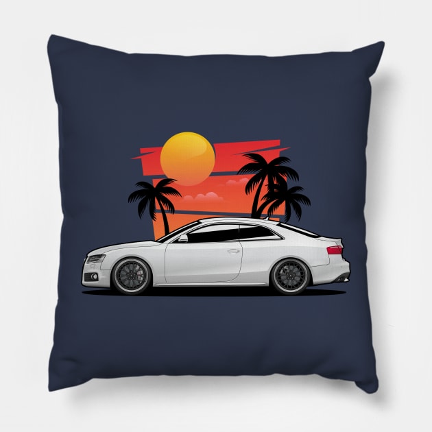 White A5 S5 Coupe Pillow by KaroCars