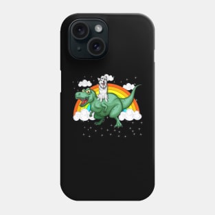 T Rex Dinosaur Riding Siberian Husky Phone Case