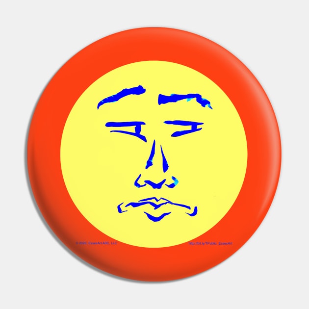 Suspicious Face (Not So Happy) Pin by EssexArt_ABC