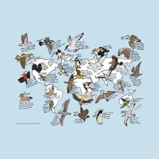 Bird migration map T-Shirt