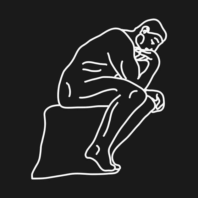 The thinker sculpture line art by wearmenimal