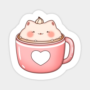 Kawaii cat in cup of coffee Magnet