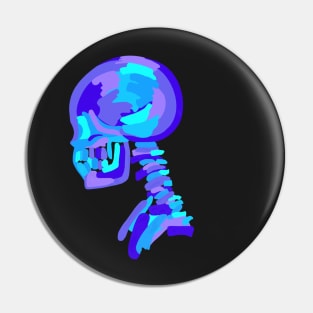 Skull in Purple & Blue Neon Pin