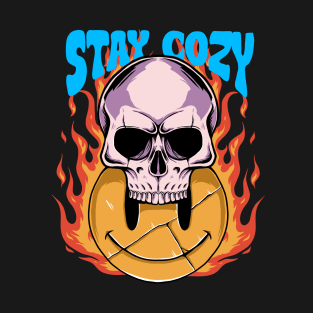 STAY COZY, Skulls Fiery Bite on Smile T-Shirt