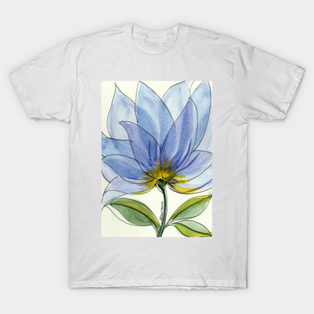 Blue Flower Watercolor Hand Painted Print Watercolor Painting T Shirt Teepublic Paint flowers on soap to create great diy hand made gifts. blue flower watercolor hand painted print