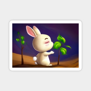 bunny take care of saplings Magnet