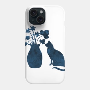 Cat and flowers Phone Case