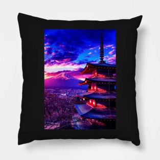 Chureito Pagoda with mount fuji Pillow