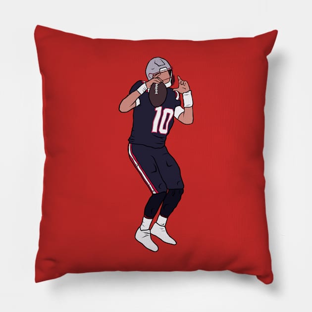 Mac Jones Touchdown Celebration Pillow by rattraptees