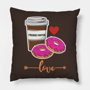 coffee and donuts freinds forver Pillow