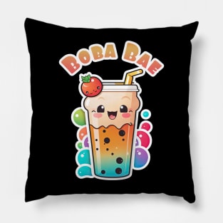 Boba Bae Kawaii Boba Tea Graphic Pillow