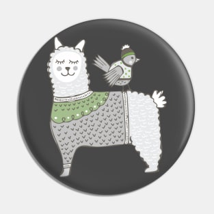 Sweater Wearing Alpaca Pin