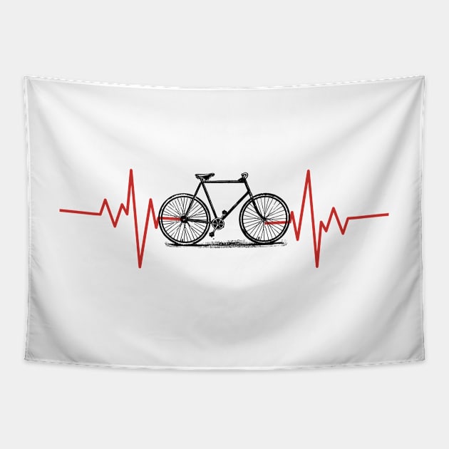 Heart beat of the bicycle - Bike beat Tapestry by LifeSimpliCity