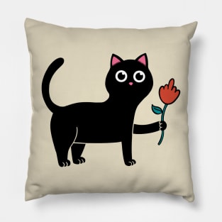 Cat and Flower Pillow