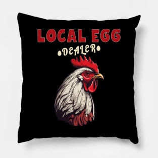 Funny Bleached Chicken Lover Farm Vintage Local Egg Dealer Chicken Fresh Egg Lover Pillow