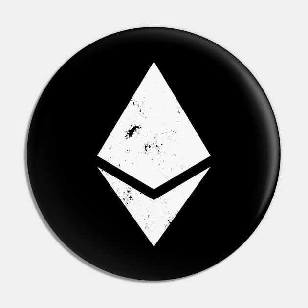 White Ethereum Logo - ETH Pin by DazzlingApparel